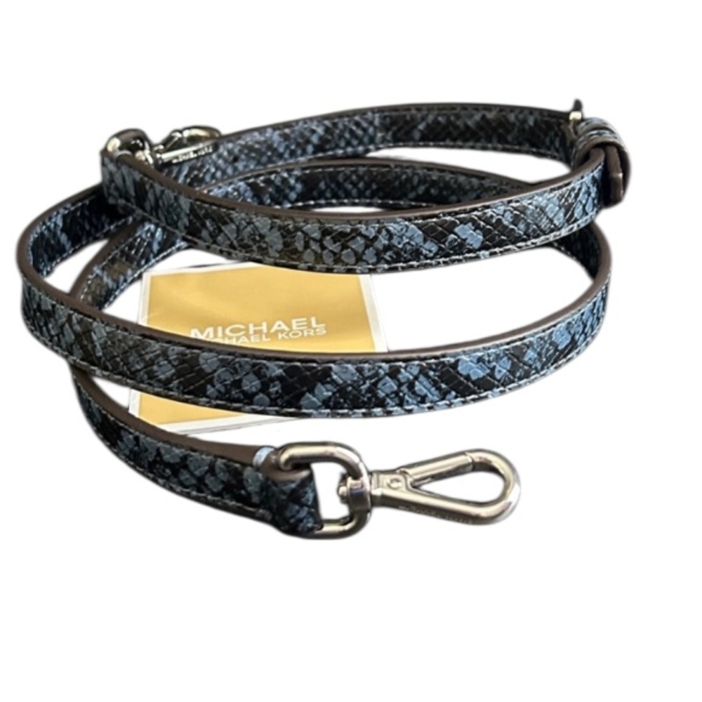NWOT Michael Kors Blue Snakeskin Leather Strap replacement with Silver Hardware